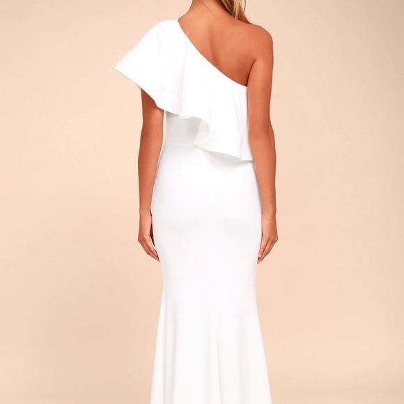 Lulus White One-Shoulder Maxi Dress. NWT - Picture 3 of 3